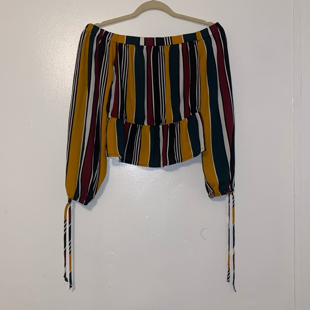 Multi colored. Off the shoulder Striped Blouse